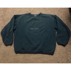 Vintage 90s Six Flags Bugs Bunny Sweatshirt XL Green Crewneck Embroidered